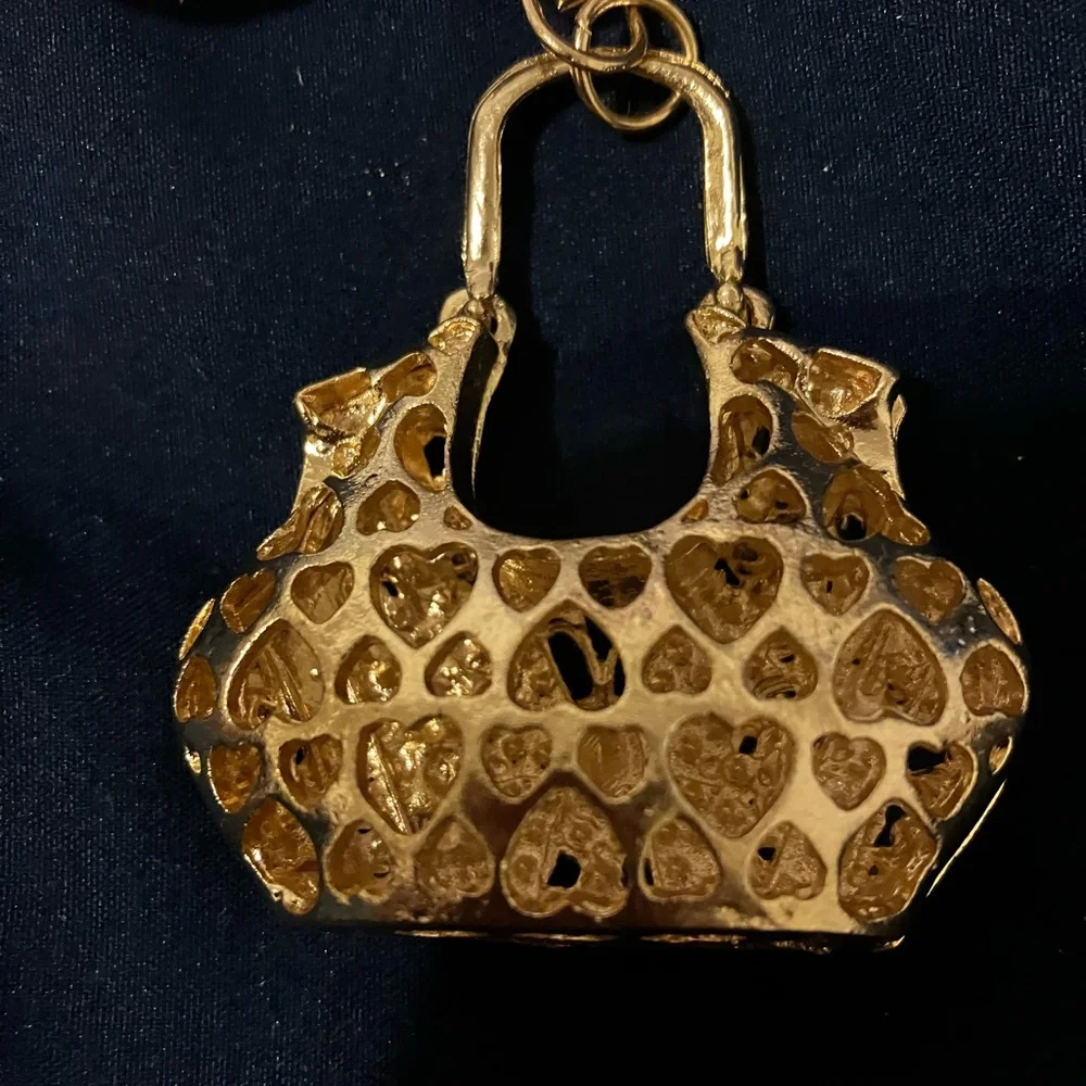 Gold and Turquoise Butterfly Purse Charm/keychain - Picture 3 of 3